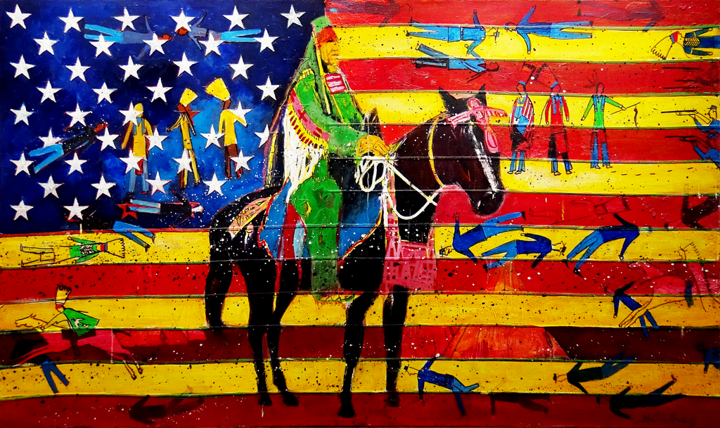 horse and flag